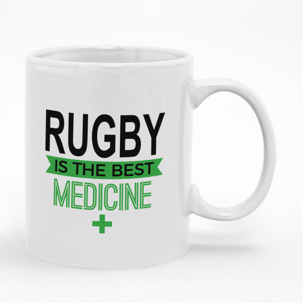 Rugby Coffee Cup - Is The Best Medicine Coffee Mug - Novelty Gift Idea