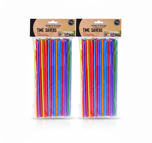Home 'N Leisure 70 Piece 33cm Flexible Plastic Drinking Straws - - 2 Pack