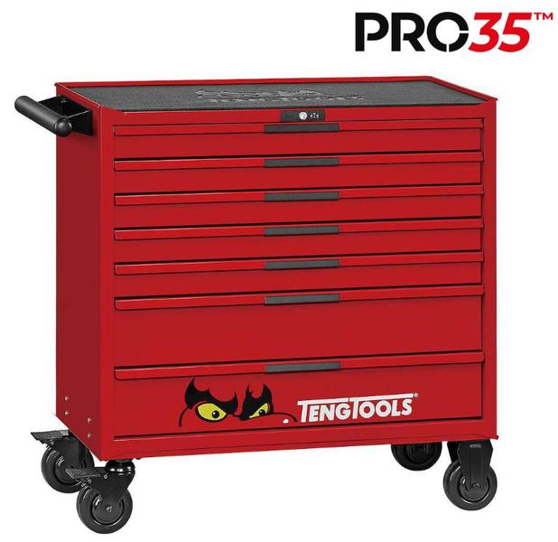 TengTools - 37inch PRO35 roller cabinet 7 drawers red - TSW37R7