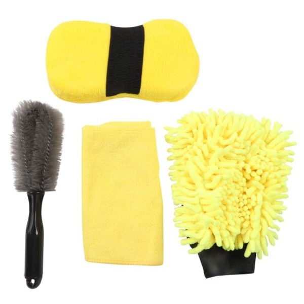 Car Cleaning Starter Kit - Yellow - 4 Pieces
