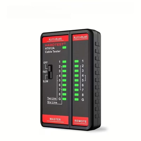 Portable Network Cable Tester - RJ11/RJ45, 8P/6P/4P/2P Support