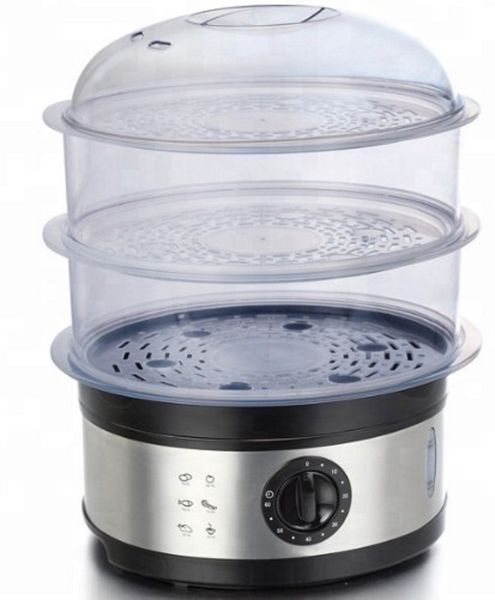 Food Machine Folding Three Layers Stainless Steel Electric Steamer