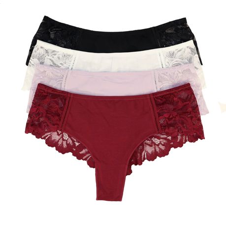 Plus Size Women's Underwear Full Lace Back Cheeky Brief Panty