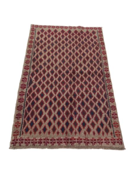Afghan Baluchi Grey Navy Red 150 X 100 image