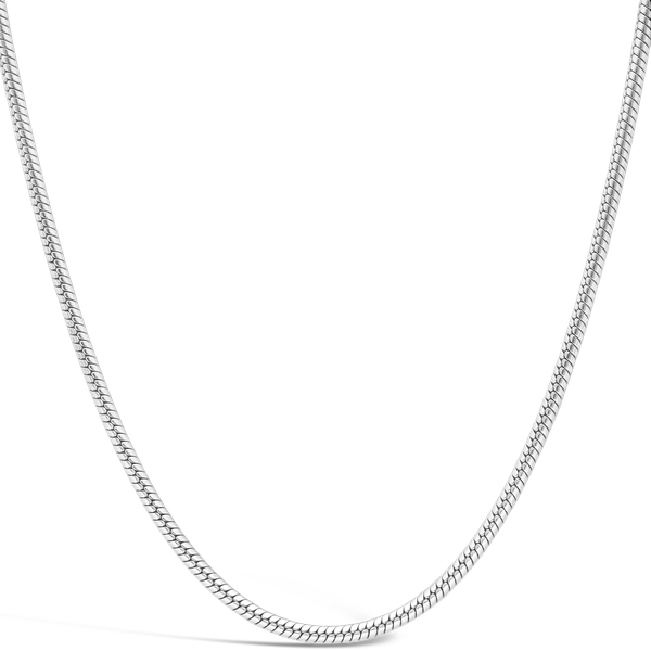 Broadway Jewellers - 925 Sterling Silver - Round Flat Snake Link Chain - 50cm