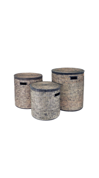 Handmade Black Laundry Basket