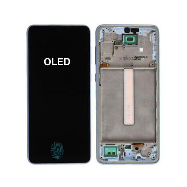 OLED Display with Frame &amp; Fingerprint Compatible with Samsung Galaxy A20