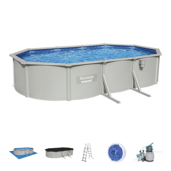 Bestway Hydrium 6.10 m x 3.66 m x 1.22 m Oval Steel Wall Pool Set