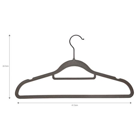 Slim Non-Slip Velvet Hangers - Beige or Black (Box of 26