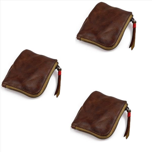 Leather Coin Purse For Vintage Handmade Wallet Zipper Purses
