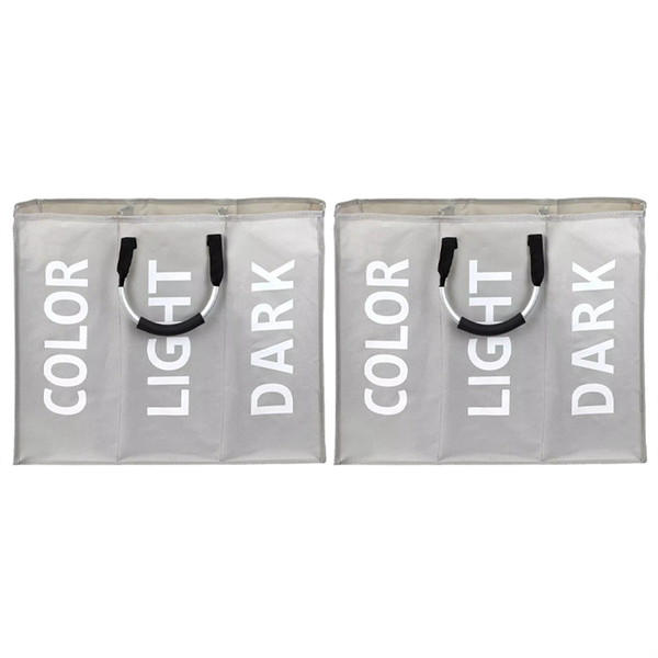 Divided Foldable Laundry Basket Bag Dirty Clothes Laundry Basket A