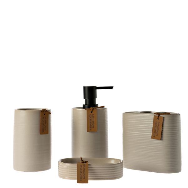George &amp; Mason Basalt 4 Piece Ceramic Bathroom Set -Cream