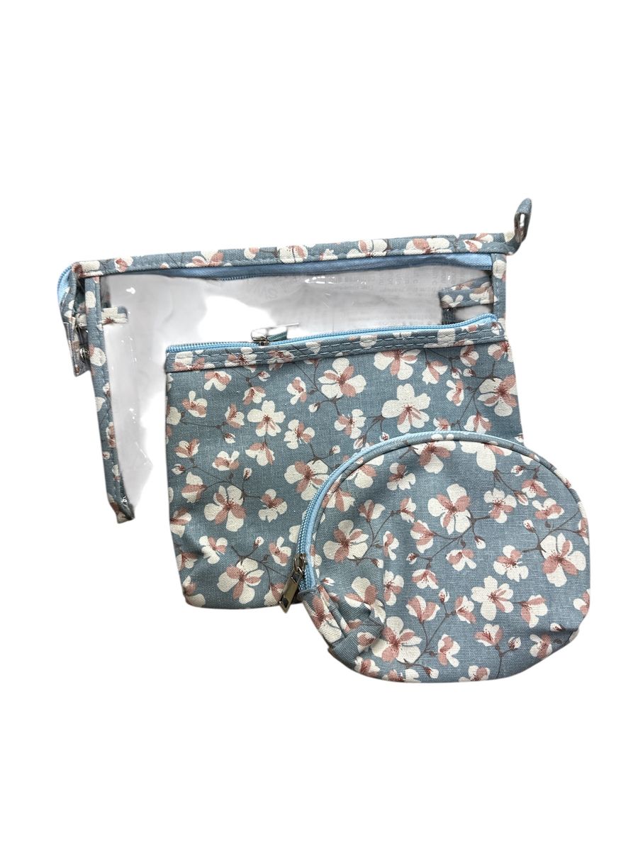 Portable Clear Cosmetic Toiletry Bag 3 Piece Set - 010