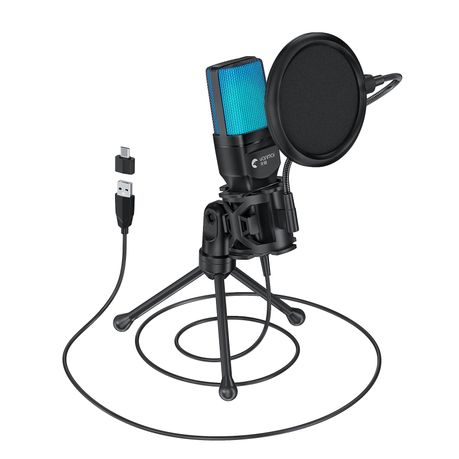 Gaming Live Streaming Microphone RGB USB TypeC Wired Professional PC Kit Image