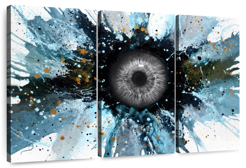Canvas Art - Moon Eye 3 Piece Abstract Painting Canvas Wall Art Decor