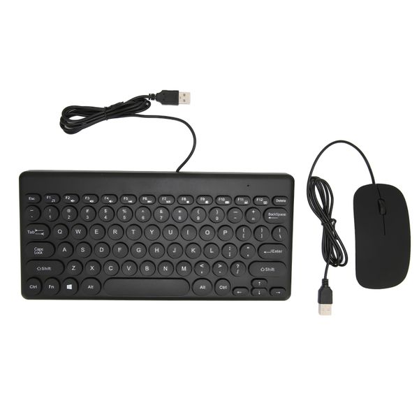 Keyboard Mouse Combo Office 78 Key Wired Black