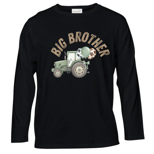 Baby- Brother Long Sleeve Tshirt -Eng-Farmer Pink