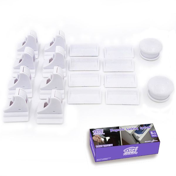 Child Safety Magnetic Locks for Cupboards and Drawers – 8 Locks + 2 Keys