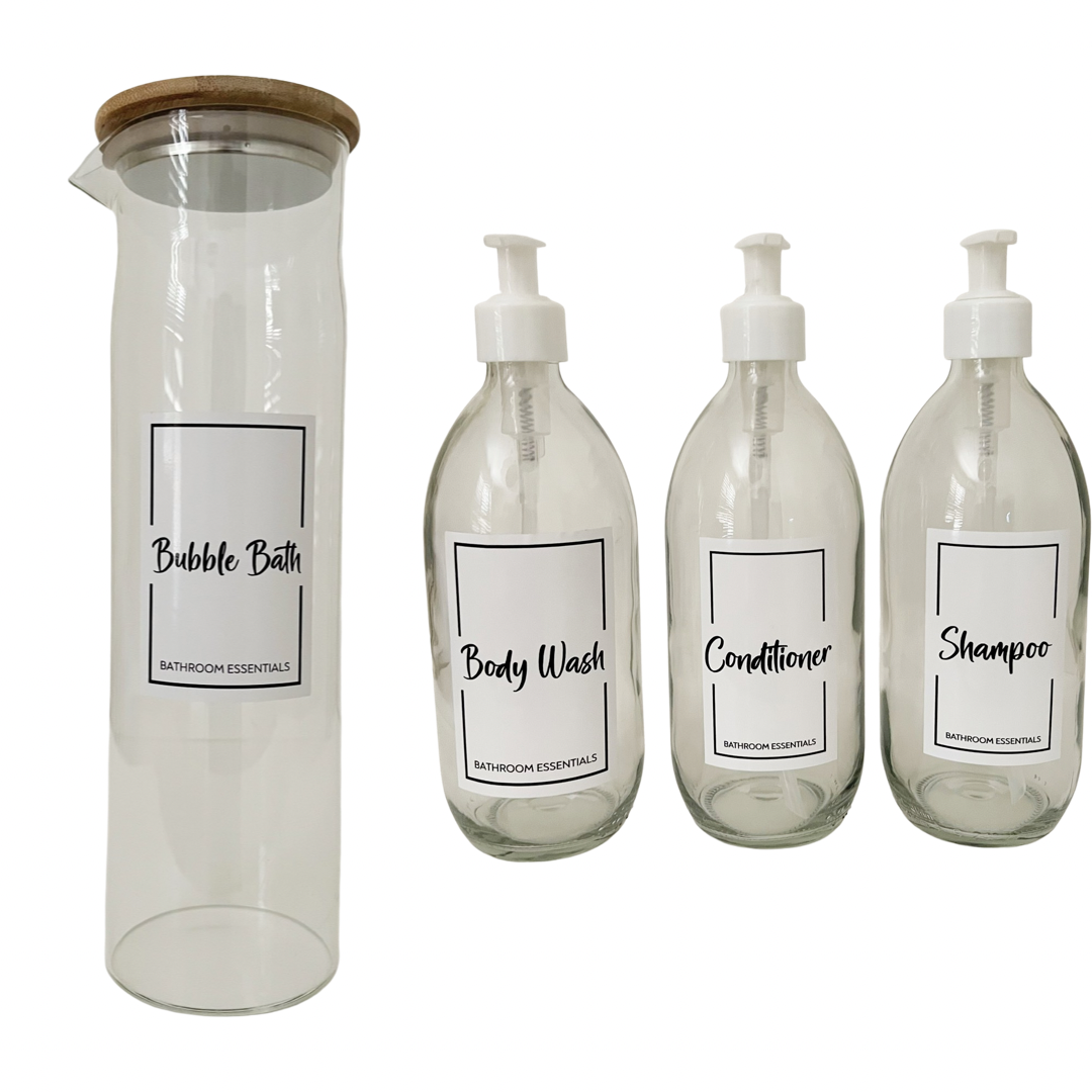 Glass Bottle Set For Bathroom Essentials | Shop Today. Get it Tomorrow ...