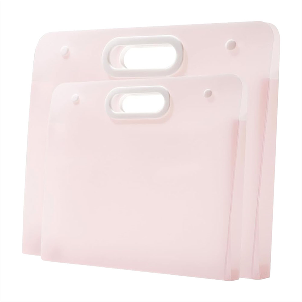 2 Pcs Plastic Art Portfolio Folder Arts Storage Case Pink
