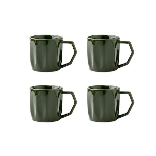 Ceramic Cup Set- Olive Green 4 Pack 275ml