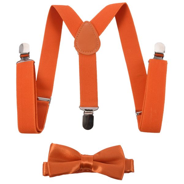 Boys Girls Elastic Adjustable With Cute Bow Tie Orange