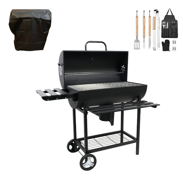 BraaiBoss 70cm Premium Charcoal Barrel Braai with Cover &amp; Braai Tool Set