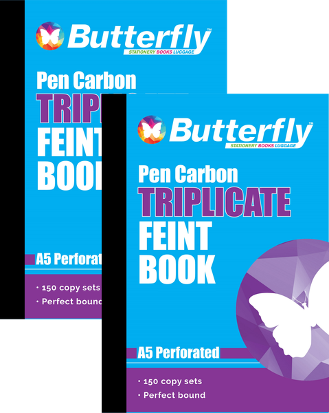 A5 Pen Carbon Triplicate Feint Book (150 Copy) X2