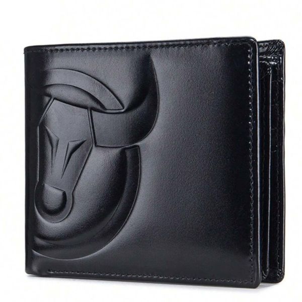 Bullcaptain Hawkeye RFID Blocking Men's Bifold Genuine Leather Wallet Khaki