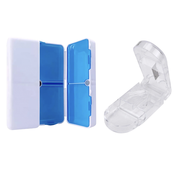 Magnetic Foldable Moisture Proof Pill Organiser + Portable Pill Cutter
