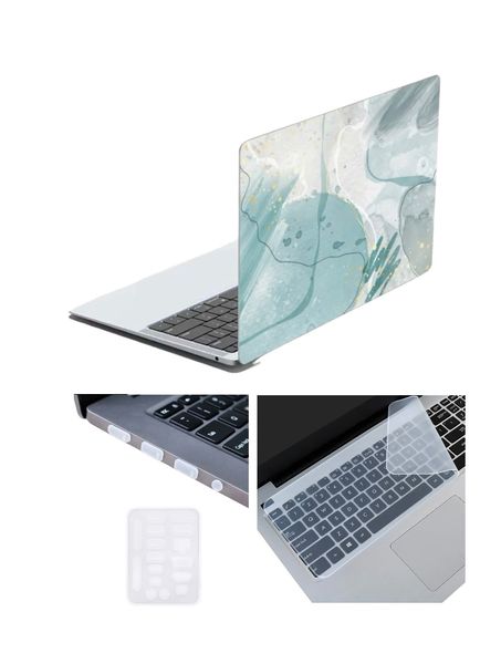 3pc Laptop Protection Combo - Mint Green Marble