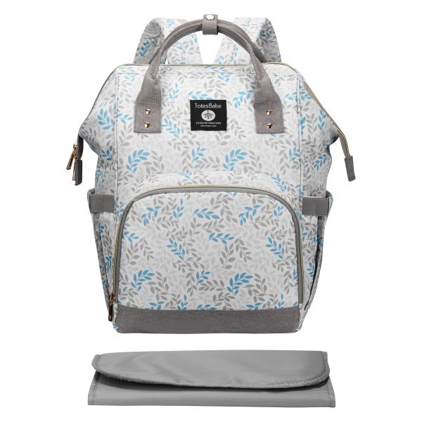Totes Babe Alma Diaper Backpack Leafy Grey