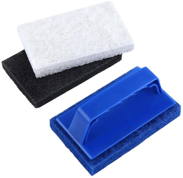 Set 3 Pcs Non-Scratch Bathroom Scrubbing Pads with 1 Pc Handle