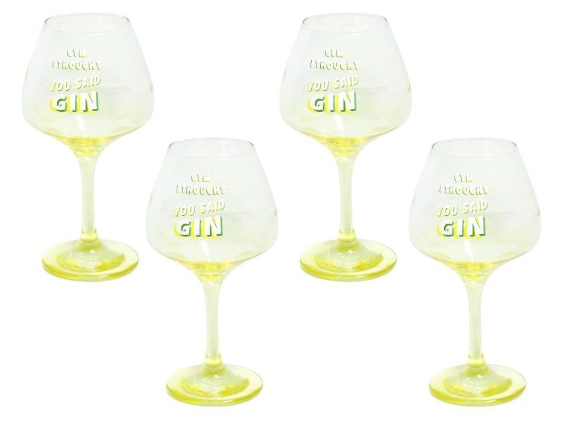 Gin &amp; Tonic Class with Stem -Gym, I Thought You Said Gin 560ML- 4 Piece