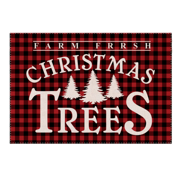 Christmas Themed Placemat, Christmas Plaid Dining Table &amp; Kitchen Décor