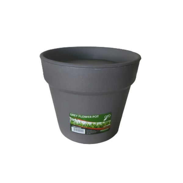 Gro Plastic Flower Pot 15cm - Grey