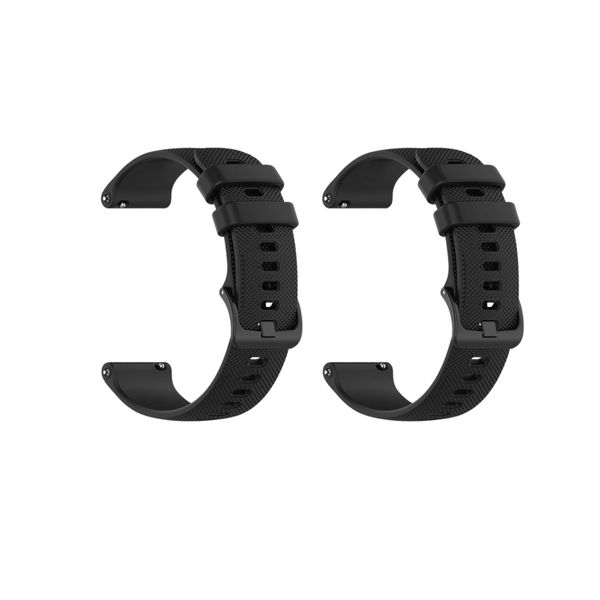 Twin Pack Universal 22mm Watch Band - Soft Silicone Straps (2-Pack)