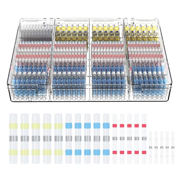 250 Piece Solder Seal Heat Shrink Butt Connectors Kit Electrical Terminals