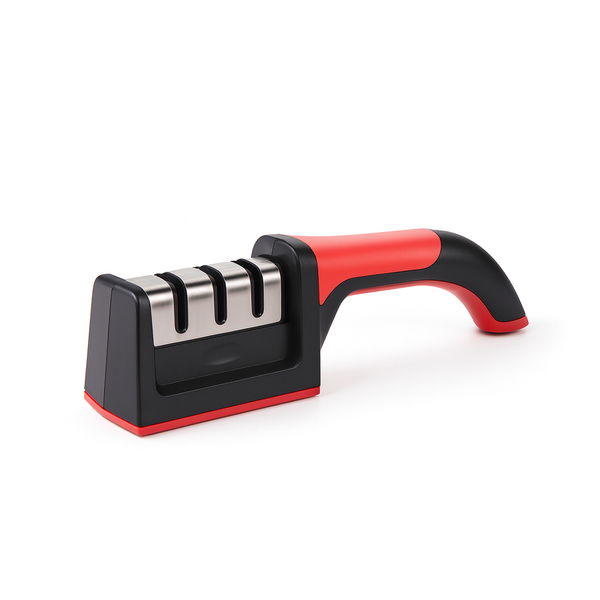 Four-Stage Knife Sharpener - Black and Red