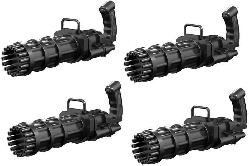 JB LUXX 38cm 15 HOLE Gatling Electric Bubble Machine - Set of 4