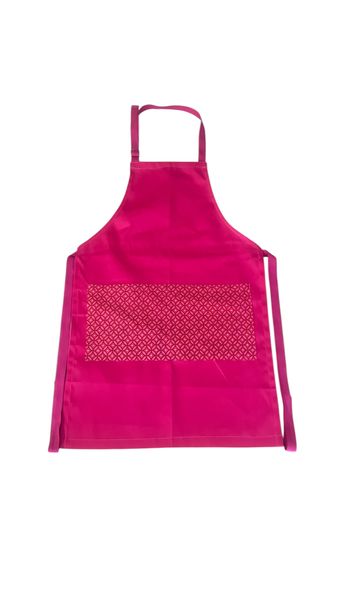 Dubis Pink Cotton Twill Full Size Apron with Pockets