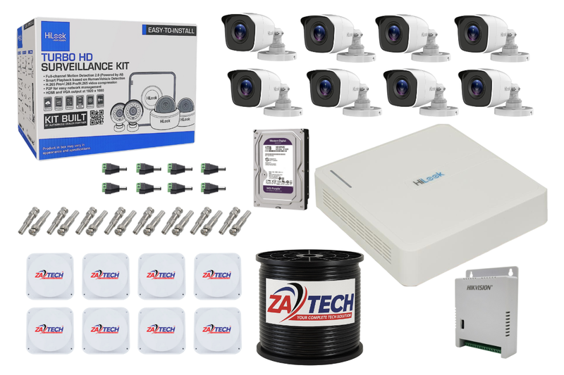 HiLook 8CH 2MP Full CCTV Kit With 1 TB HDD and Zatech Junction Boxes