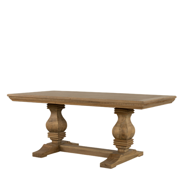 Belmont Fluted Wood Top Dining Table - 1.9M / 6 Seater - Natural Oak