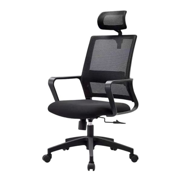 High-Back Swiveling Mesh Adjustable Height Office Chair With Headrest 601A