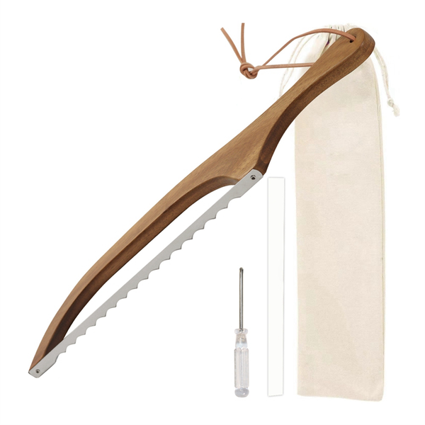 Bread Saw Sandwich Slicer Toast Saw Anti-Bending Wooden Bread Cutter