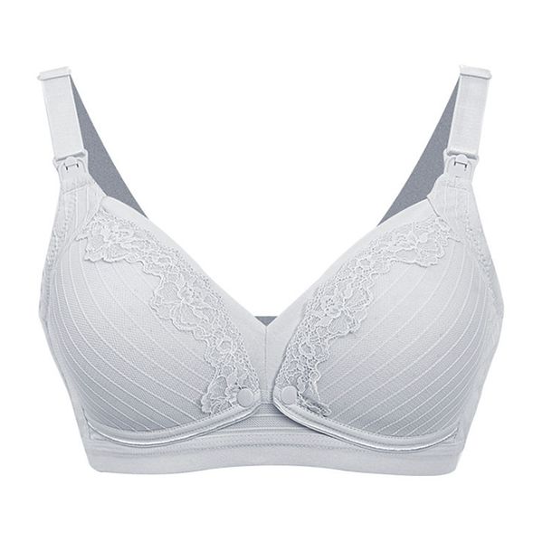 Unicoo Cotton Soft Lace Nursing Bra - Grey - B Cup