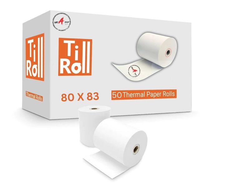80 x 83 Box of 50 Thermal Till Roll/POS Roll- (Thermal Roll)