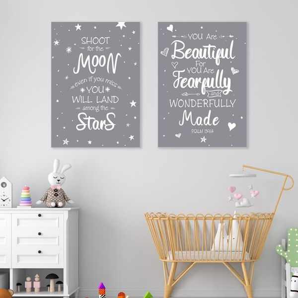 Grey Words - Set of 2 - A2 - Canvas - 2.5cm -Set Of 2