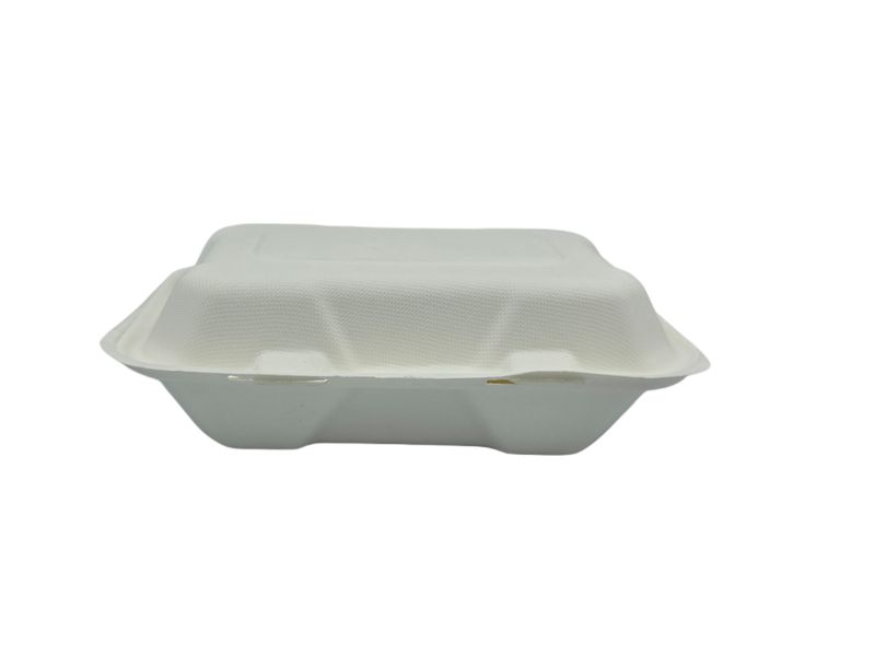 Sugarcane Clamshell Eco Takeaway Container 900ml Single Comp - 50 Pack