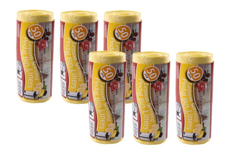 Bin Liners 50s Lemon - 6 Pack